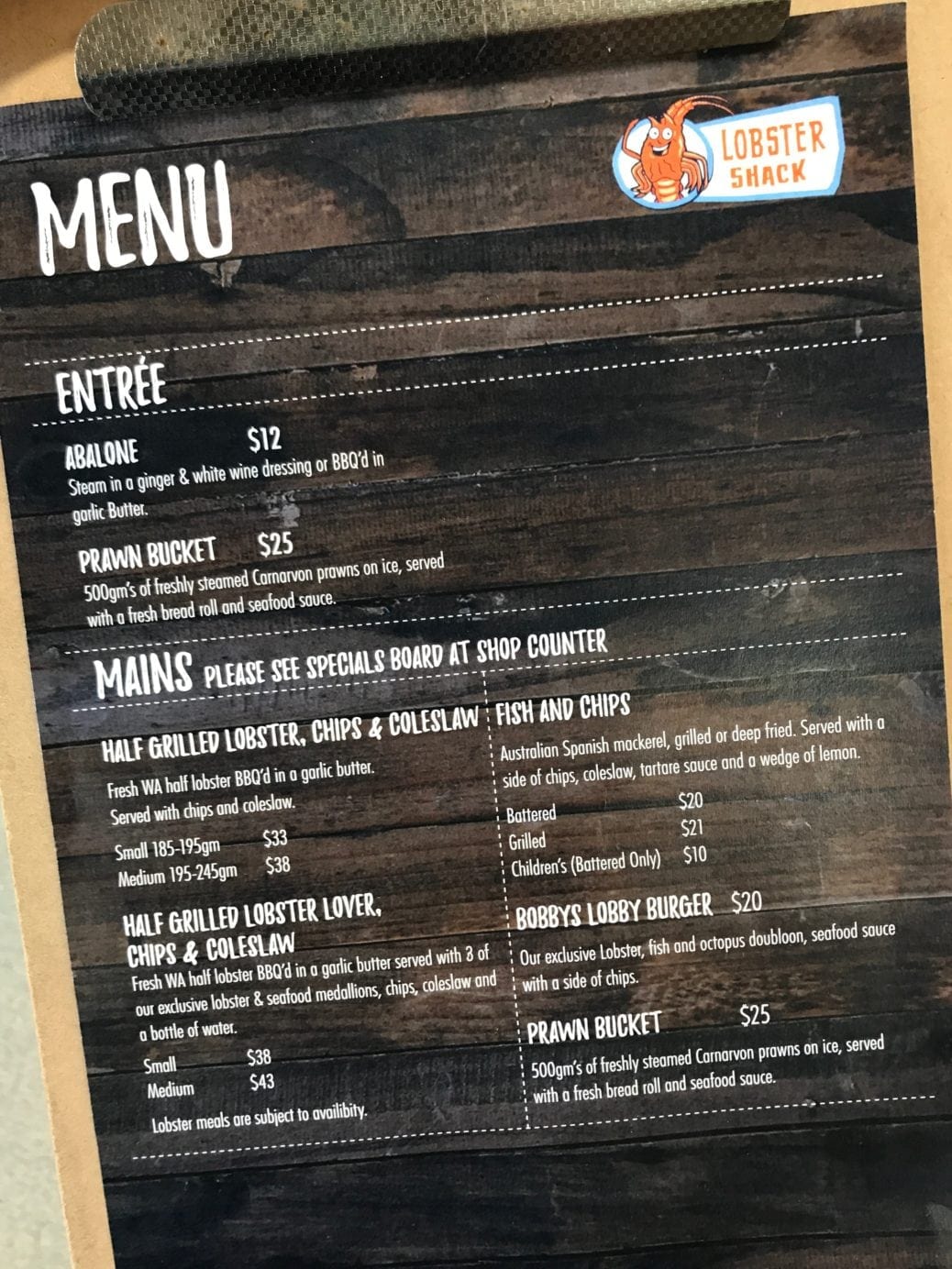 Lobster Shack Cervantes Buggybuddys guide to Perth