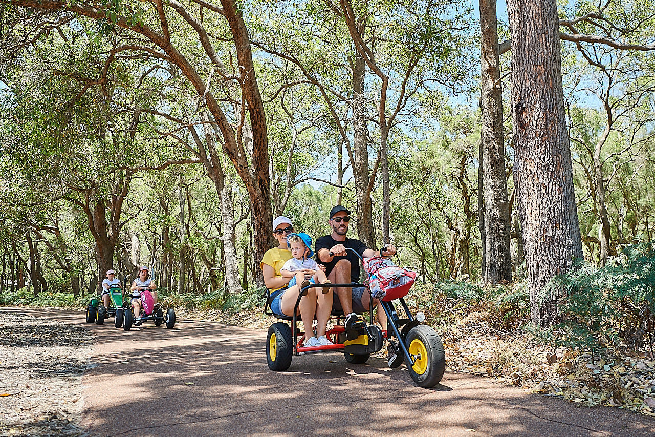 Whiteman Park Pedal Play karts with the family 1MB