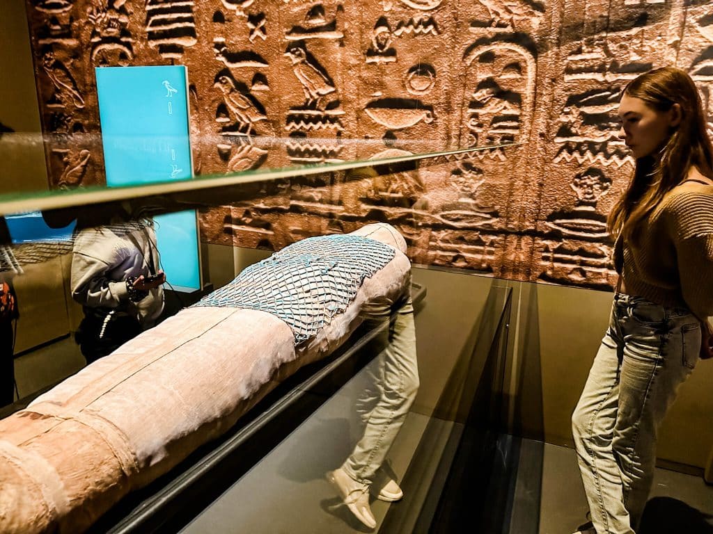 Mummy at Discovering Ancient Egypt Exhibition at the WA Museum