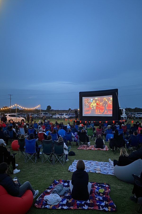 5m outdoor cinema screen hire perth